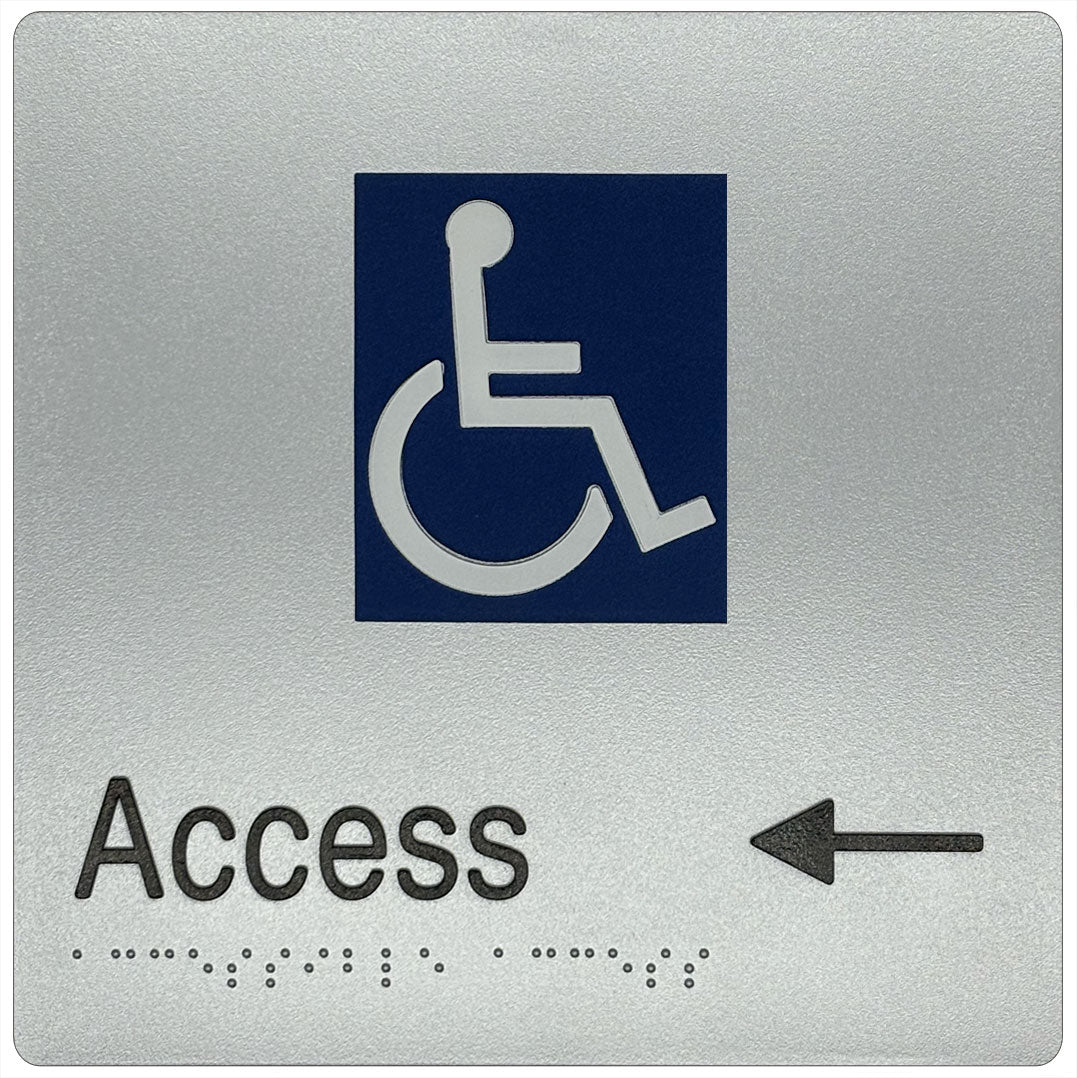 Accessible Entry Sign with Directional Arrow (L) - Plastic