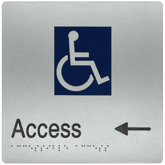 Direct Access Sign Braille & Tactile Accessible Entry Sign with Directional Arrow (L ...