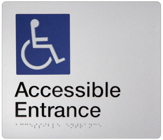 Disability Entry. Sign Braille & Tactile Accessible Entrance Sign – Bractile