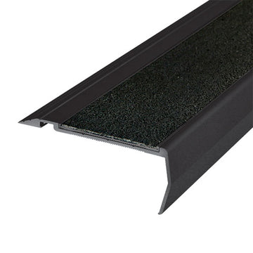 Non Slip Stair Nosing - Wide - Black Aluminium with Carborundum Insert