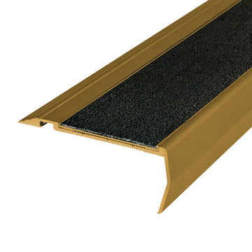 Non Slip Stair Nosing - Wide - Gold Aluminium with Carborundum Insert