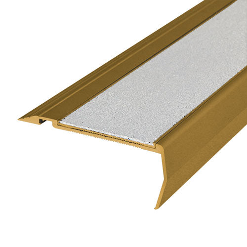 Non Slip Stair Nosing - Wide - Gold Aluminium with Carborundum Insert