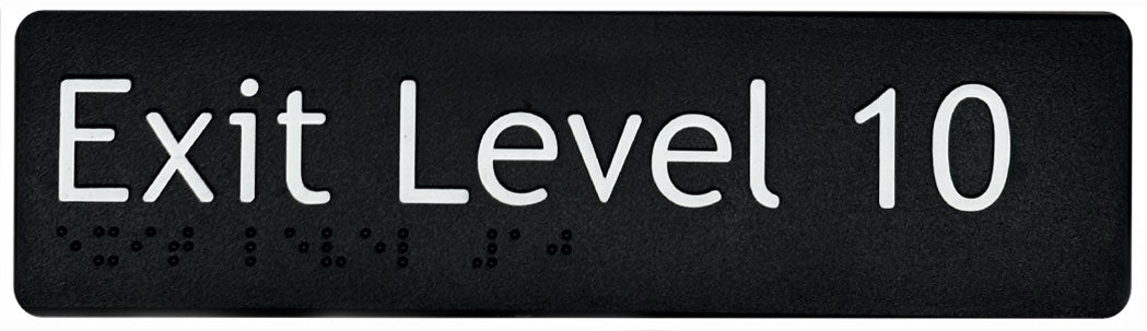 Exit Level 10 Sign - Plastic (Black)