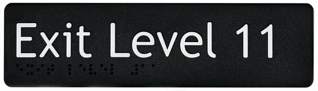 Exit Level 11 Sign - Plastic (Black)