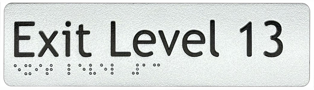 Exit Level 13 Sign - Plastic