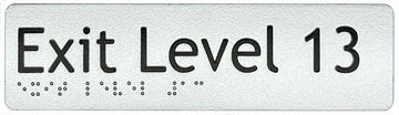 Exit Level 13 Sign - Plastic
