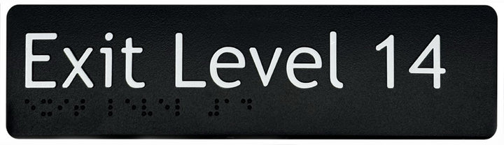 Braille & Tactile Exit Level 14 Sign – Bractile