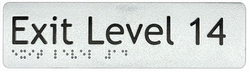Exit Level 14 Sign - Plastic
