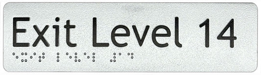 Braille & Tactile Exit Level 14 Sign – Bractile