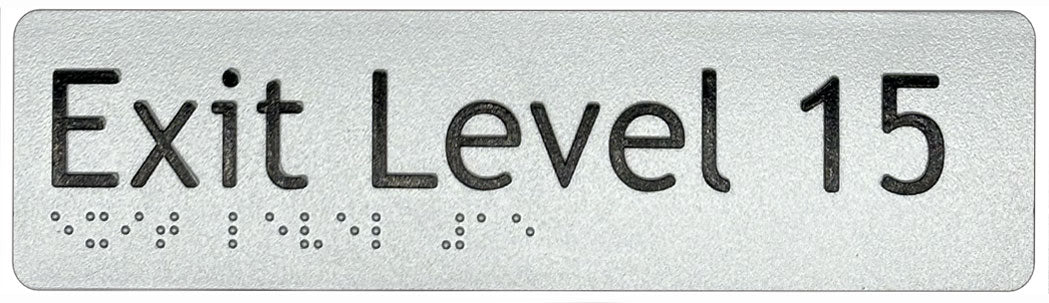 Exit Level 15 Sign - Plastic