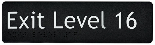 Braille & Tactile Exit Level 16 Sign – Bractile