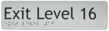 Exit Level 16 Sign - Plastic