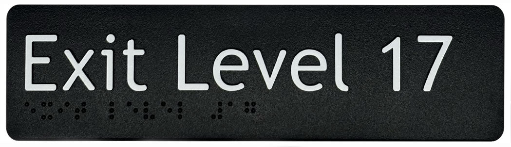Exit Level 17 Sign - Plastic (Black)
