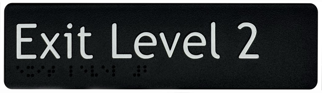 Exit Level 2 Sign - Plastic (Black)