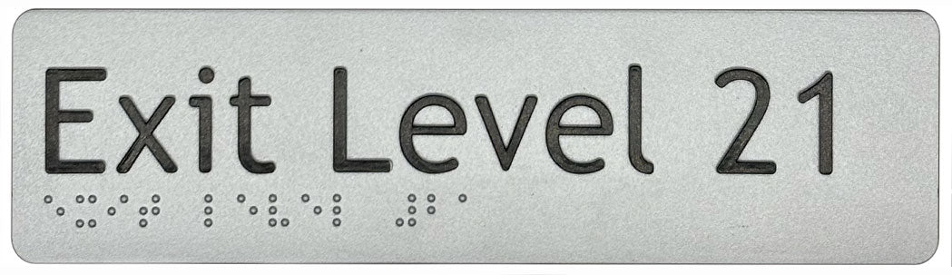 Exit Level 21 Sign - Plastic