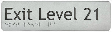 Exit Level 21 Sign - Plastic