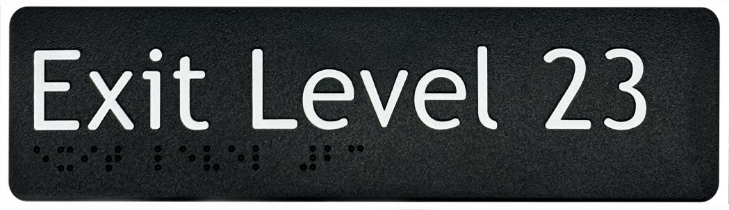 Exit Level 23 Sign - Plastic (Black)