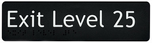 Braille & Tactile Exit Level 25 Sign – Bractile