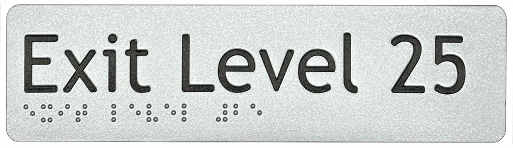 Exit Level 25 Sign - Plastic