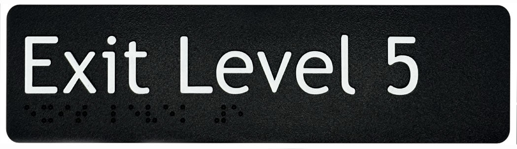 Exit Level 5 Sign - Plastic (Black)