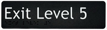 Exit Level 5 Sign - Plastic (Black)
