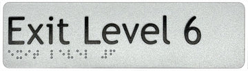 Exit Level 6 Sign - Plastic