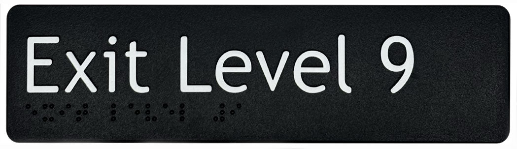 Exit Level 9 Sign - Plastic (Black)