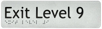 Exit Level 9 Sign - Plastic