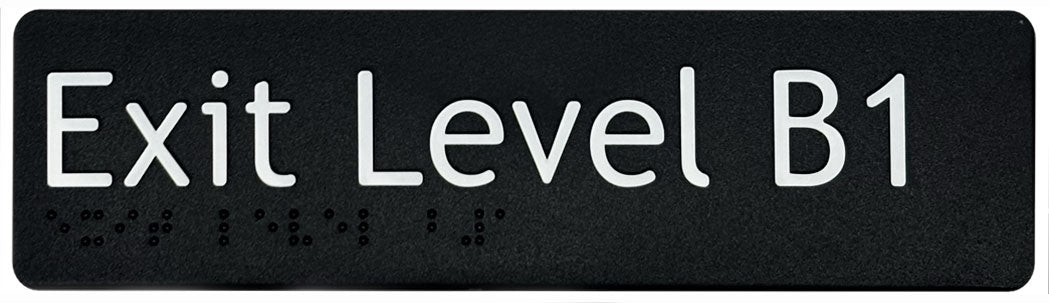 Exit Level Basement 1 Sign - Plastic (Black)