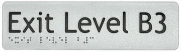 Exit Level Basement 3 Sign - Plastic