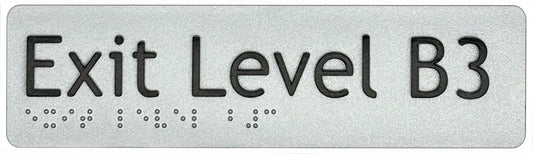 Braille & Tactile Exit Level Basement 3 Sign – Bractile