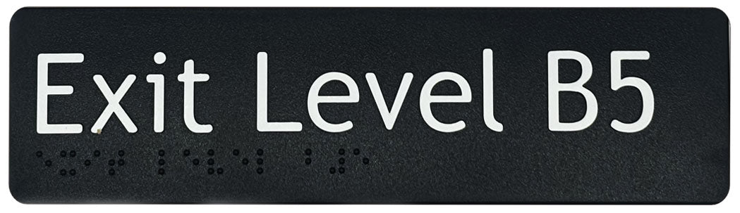 Exit Level Basement 5 Sign - Plastic (Black)