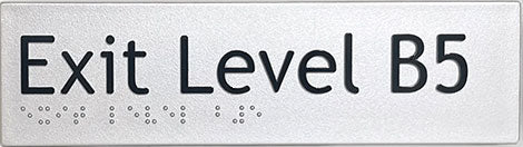 Braille & Tactile Exit Level Basement 5 Sign – Bractile Signs