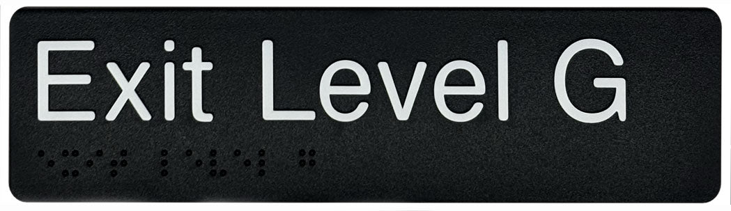 Exit Level Ground Sign - Plastic (Black)
