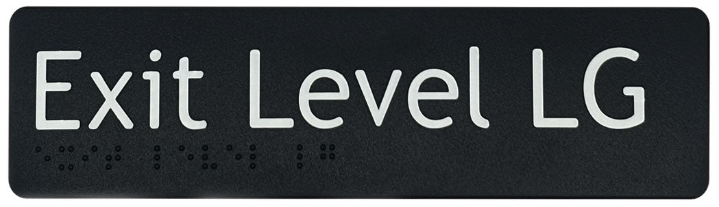 Exit Level Lower Ground Sign - Plastic (Black)