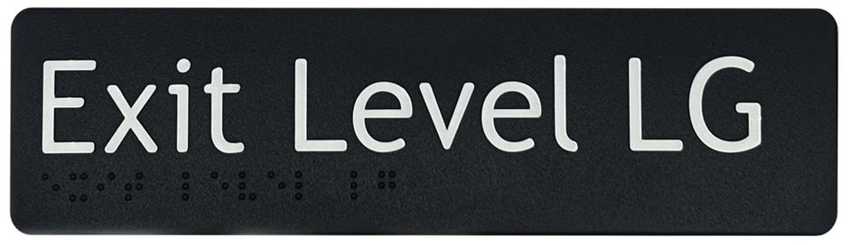 Braille & Tactile Exit Level Lower Ground Sign – Bractile Signs