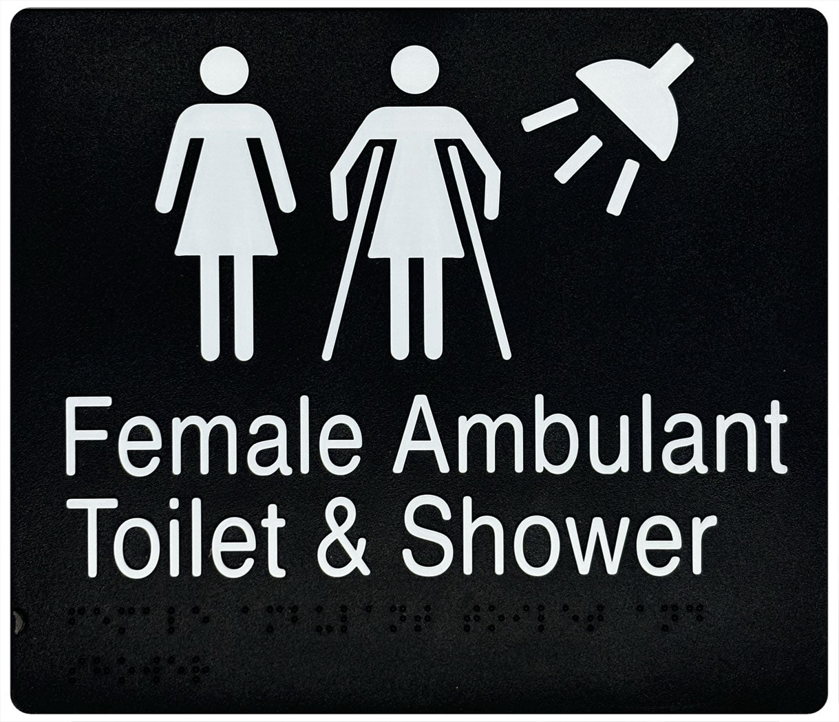 Female Ambulant Toilet & Shower Sign - Black