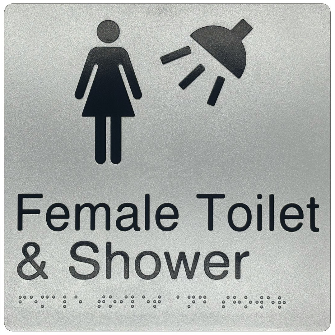 Female Toilet & Shower Sign - Plastic