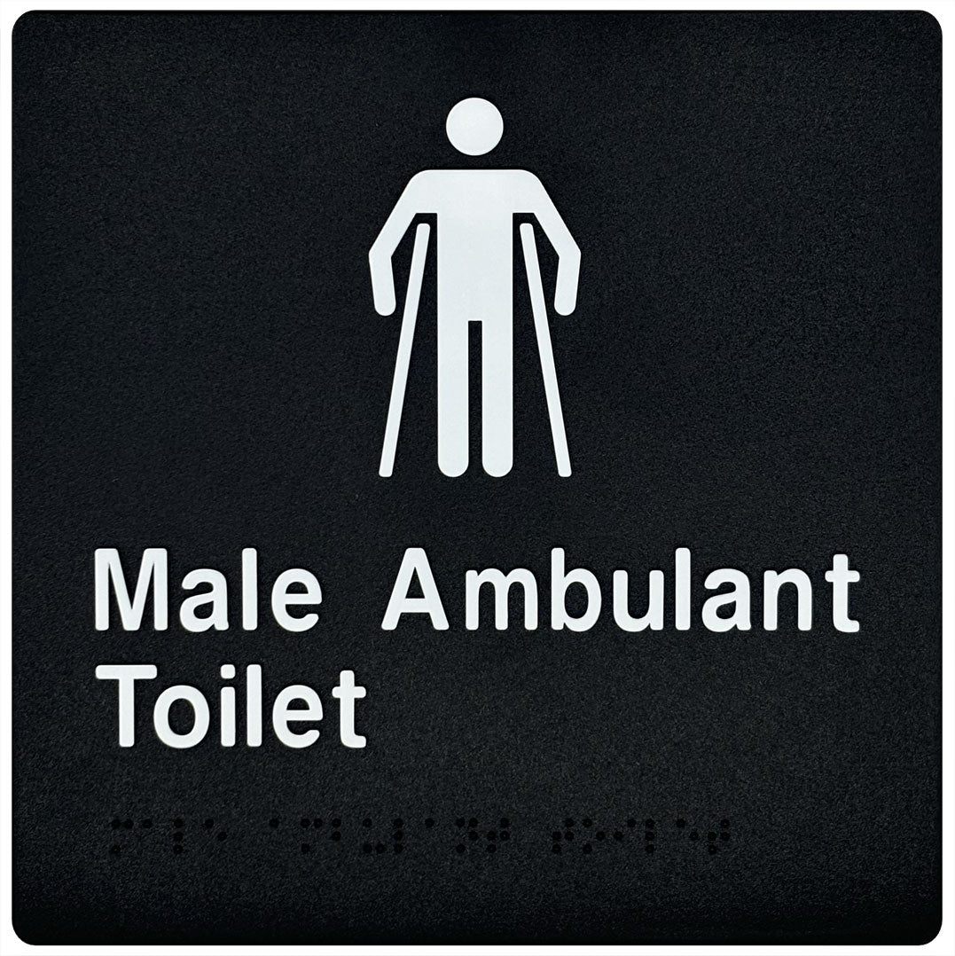 Male Ambulant Toilet Sign - Black