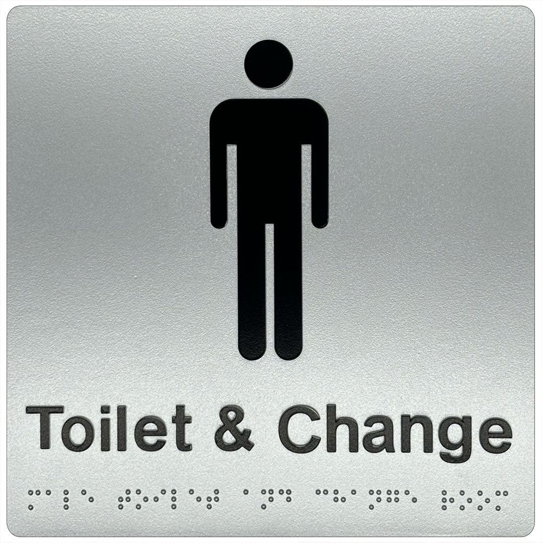 Male Toilet & Change Sign - Plastic