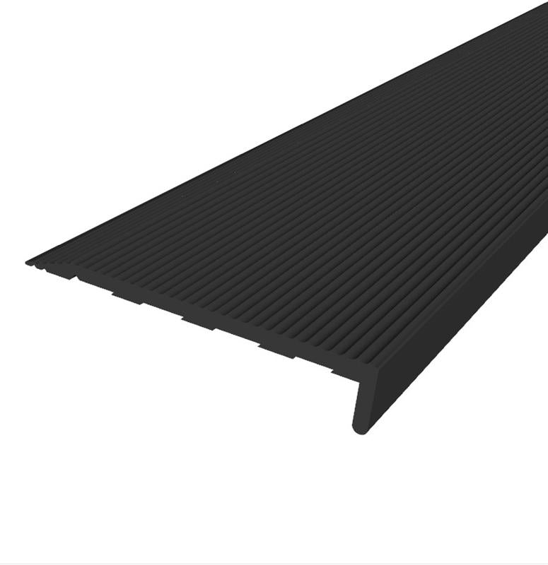 Non Slip Stair Nosing with Ramp (Ribbed - Glue Install)