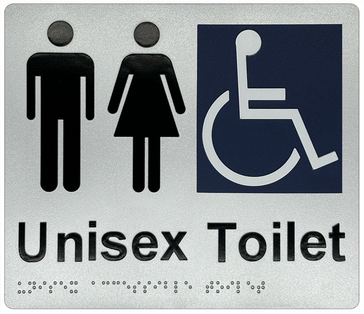 Unisex Accessible Toilet Sign - Plastic