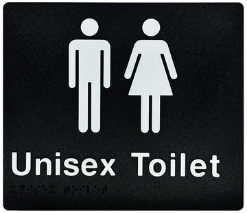 Unisex Toilet Sign - Black