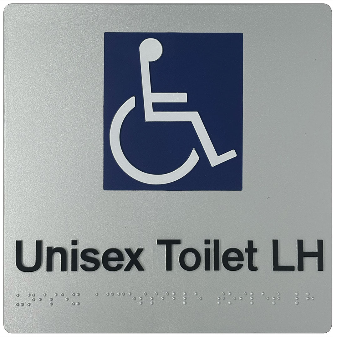 Unisex Accessible Toilet (LH) Sign - Plastic