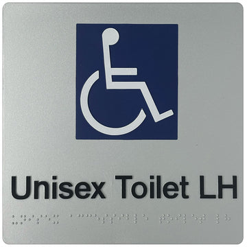 Unisex Accessible Toilet (LH) Sign - Plastic