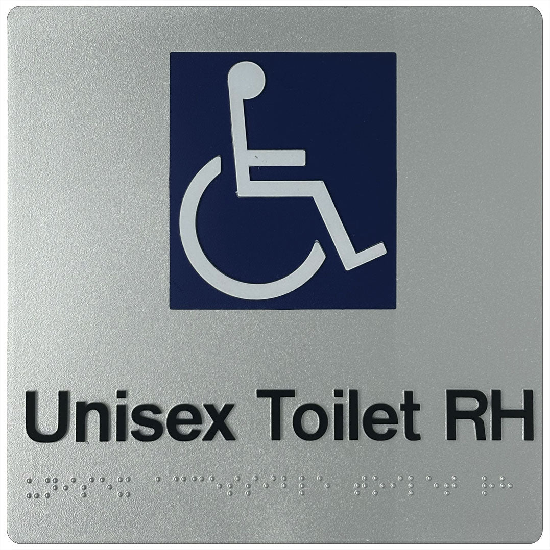 Unisex Accessible Toilet (RH) Sign - Plastic