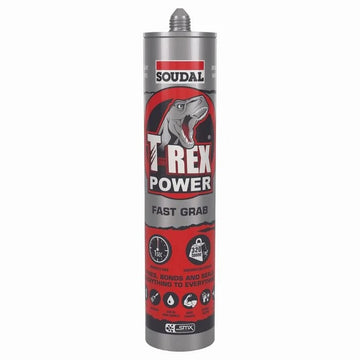 Soudal T-Rex Power Fast Grab - Bonding Adhesive Sealant 290ml Caulking Cartidge