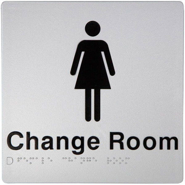 Woman Changing Sign Braille & Tactile Female Change Room Sign – Bractile Signs