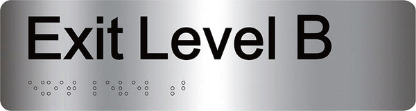 Braille & Tactile Exit Level B Sign – Bractile Signs