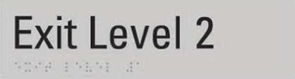 Braille & Tactile Exit Level 2 Sign – Bractile Signs